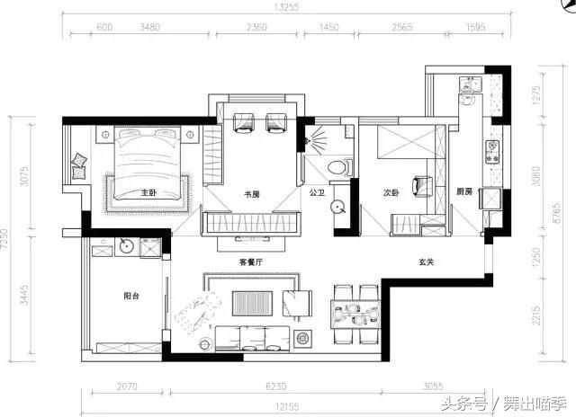 书房卧室隔断装修效果图_卧室书房隔断效果图_书房卧室布置图